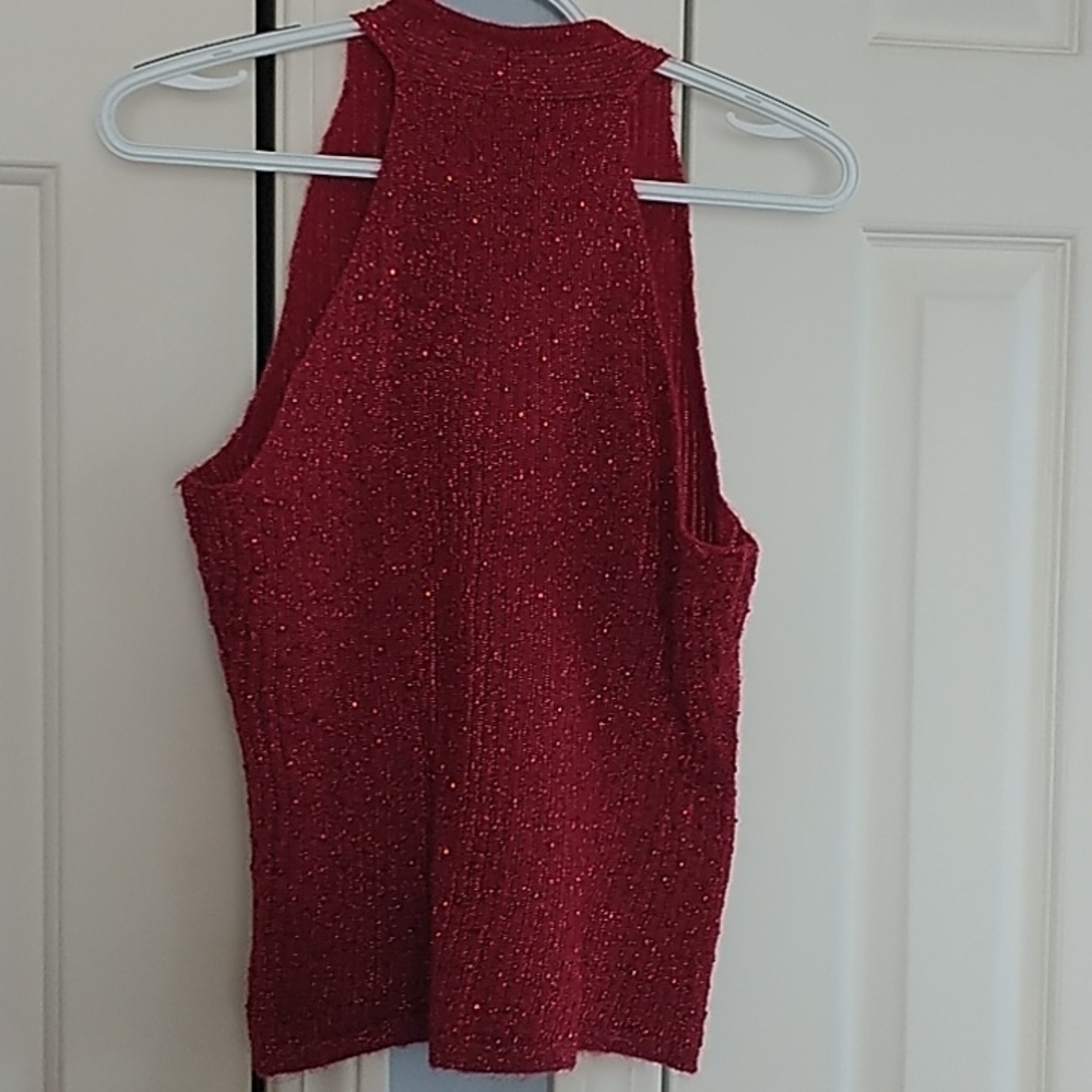 INC Beaded V Neck Dressy Top L - Picture 7 of 12